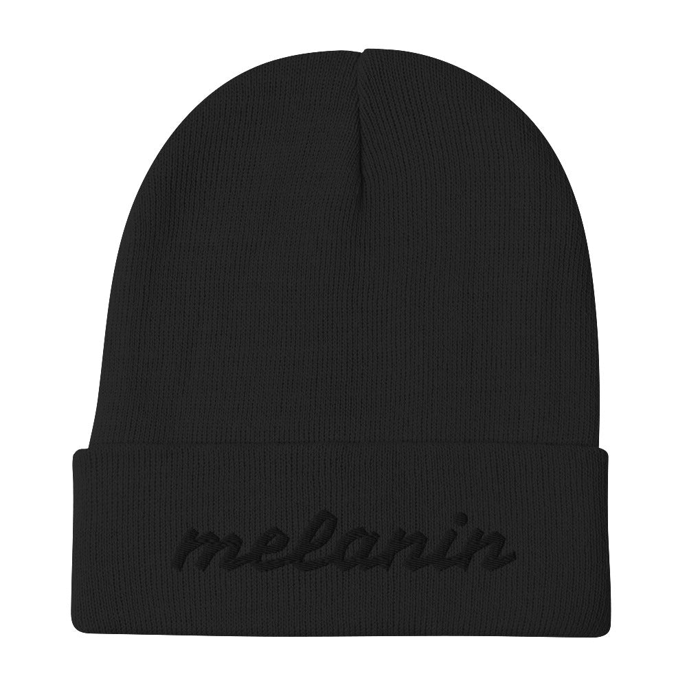 Statement- Embroidered Beanie (melanin)